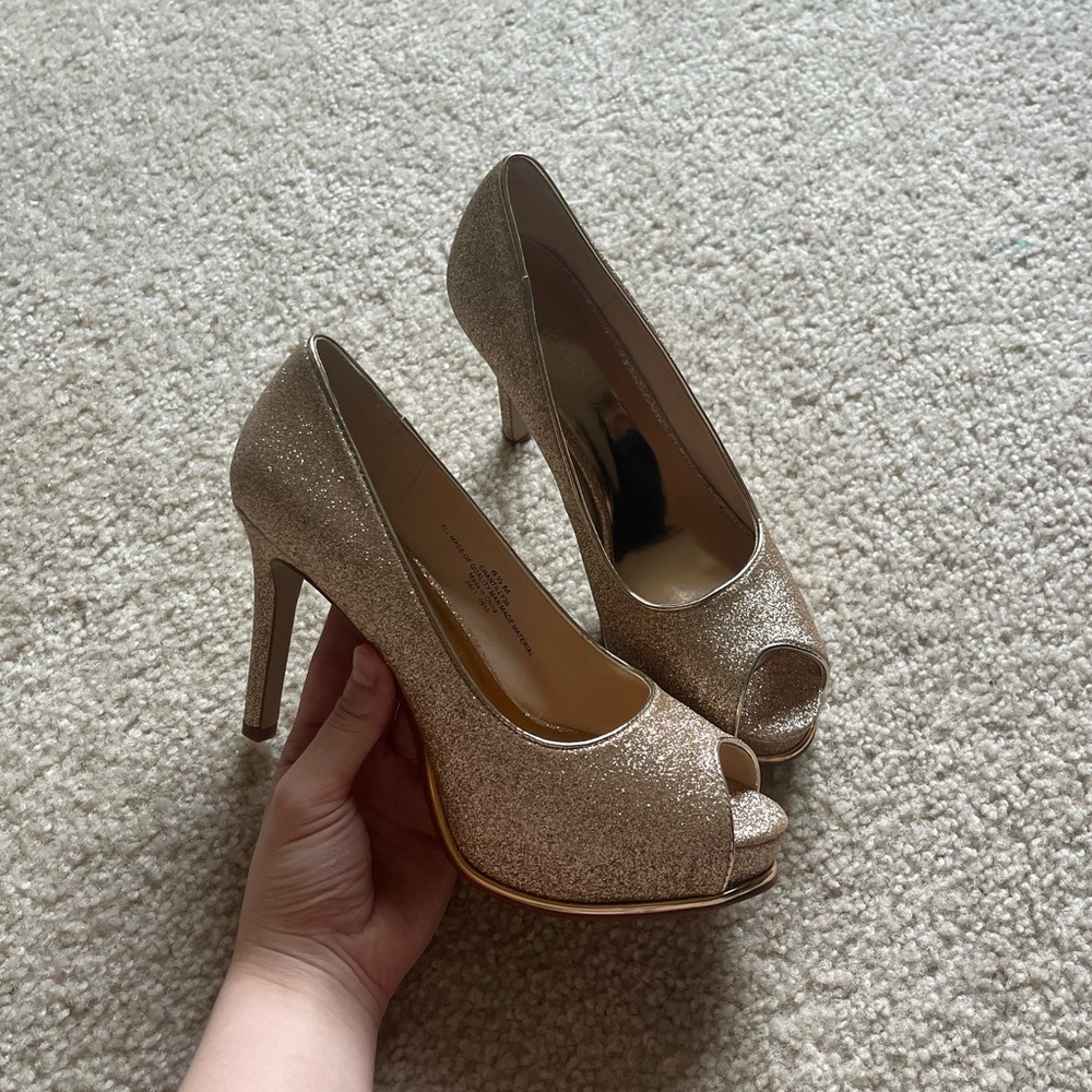 Sparkly Gold Heels by Nine West